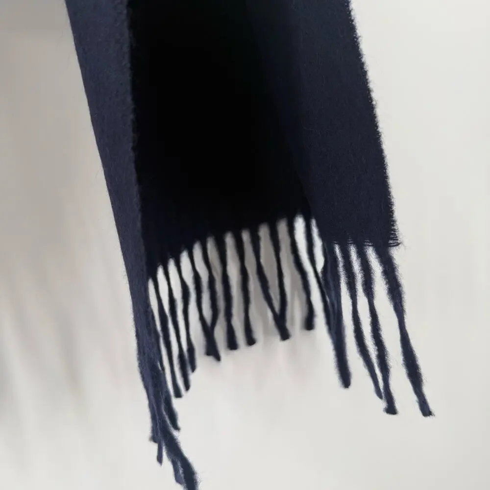 J.Crew Scarf Cashmere Wool Blend NWT Men Unisex Navy Made In Italy Winter Fringe
